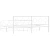 vidaXL Bed Frame White Powder-Coated Steel Double Durable Bed Frame