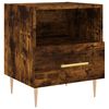 vidaXL Bedside Cabinet Set of 2 Smoked Oak Engineered Wood, Iron Medium