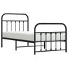vidaXL Bed Frame Black Powder-Coated Steel Single Single Bed