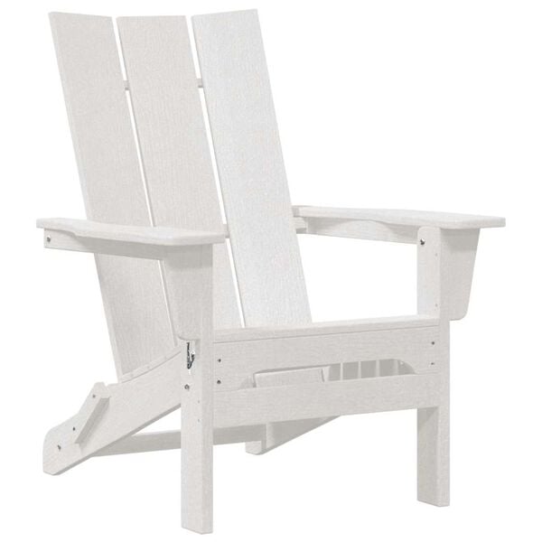 vidaXL Folding Adirondack Chair White 31.69 x 29.33 x 36.22 in HDPE
