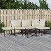 vidaXL Patio Lounge Set Black, Sand Powder-coated steel, Polyester Large