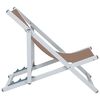 vidaXL Beach Chair Set of 2 Brown Aluminum, Textilene Compact Foldable
