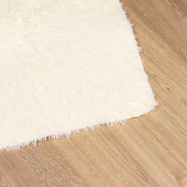vidaXL Shaggy Rug Cream 100% Polyester 23.6 x 39.4 in Foldable