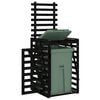 vidaXL Wheelie Bin Storage Black 33.1x35.4x50.6" Solid Wood Pine