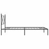 vidaXL Bed Frame Black Powder-Coated Steel Twin Bed Frame Rectangular