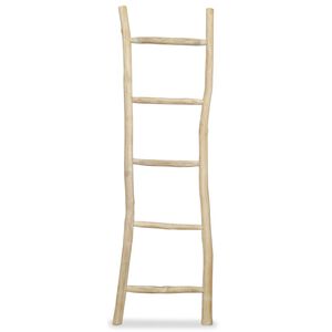 vidaXL Towel Ladder Natural Teak 17.7 x 59.1 in Durable Towel Ladder