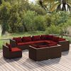 vidaXL Garden Lounge Set Brown PE Rattan Large Modular