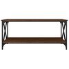 vidaXL Coffee Table Brown Oak Engineered Wood and Iron