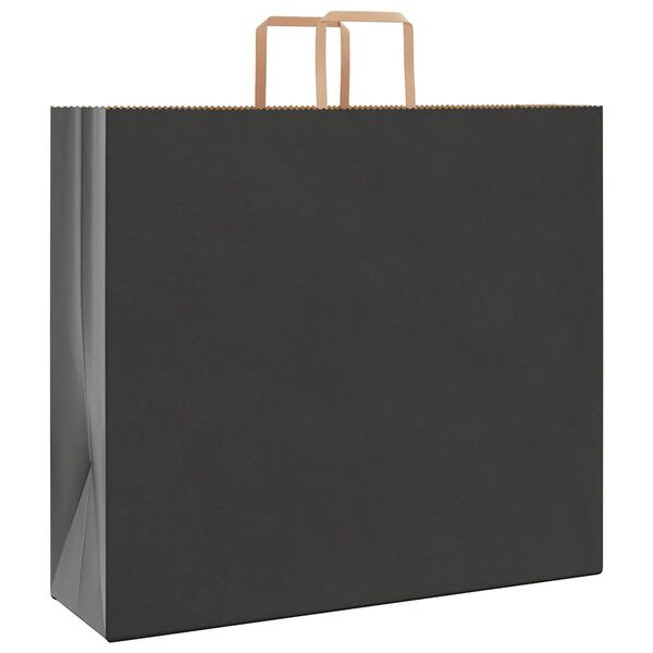 vidaXL Paper Bags 250 pcs with Handles Black 54x15x49 cm