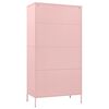 vidaXL Wardrobe Pink Steel Large Wardrobe Rectangular Modern