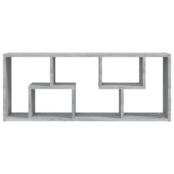 vidaXL Wall Shelf Grey Sonoma Engineered Wood Medium Wall Shelf