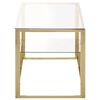 vidaXL Coffee Table Gold Stainless Steel, Clear Glass