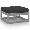 vidaXL Garden Lounge Set Grey Solid pine wood, 100% polyester Large