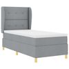 vidaXL Box Spring Bed with Mattress Dark Grey 35.4 x 74.8 in Fabric