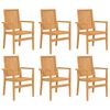 vidaXL Stackable Patio Chairs 6 pcs 22.2x22.6x35.8" Solid Wood Teak