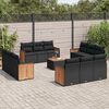 vidaXL Garden Sofa Set Black