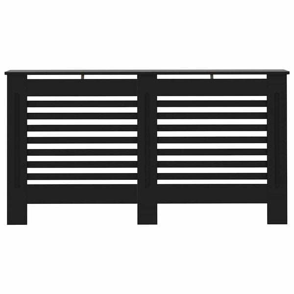 vidaXL Radiator Cover Black 59.8"x7.5"x32.1" MDF