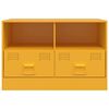 vidaXL TV Cabinet Set of 2 Mustard yellow Cold-rolled steel