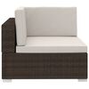 vidaXL Sofa Set Brown and cream white PE rattan and powder-coated steel
