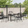 vidaXL Garden Dining Set 5 pcs Black Poly Rattan