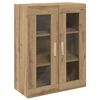 vidaXL Hanging Wall Cabinet Artisian Oak Engineered Wood, Glass