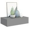 vidaXL Drawer Shelf Grey MDF, metal Compact Floating Shelf Rectangular
