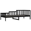 vidaXL Day Bed Black Solid pine wood Twin Day Bed Rectangular Modern
