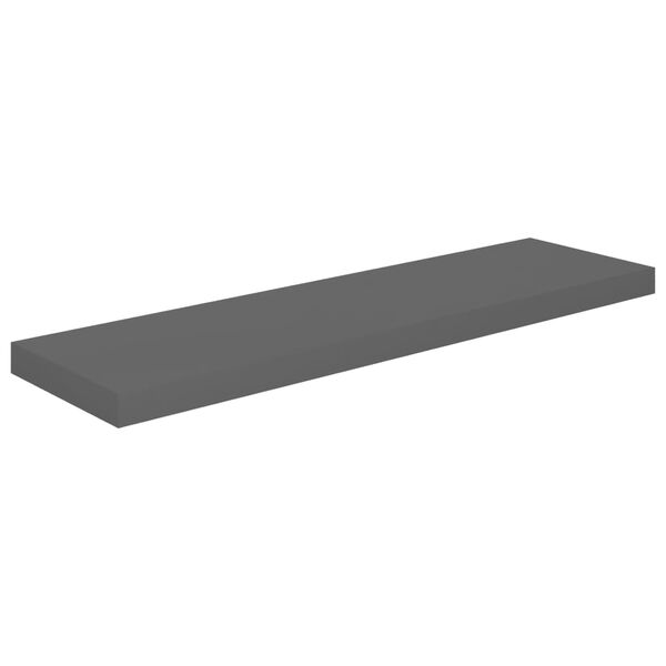vidaXL Wall Shelf Set of 2 High gloss grey Honeycomb MDF, metal