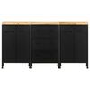 vidaXL Sideboard Rough Mango Wood with Black Frame
