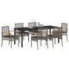 vidaXL Garden Dining Set 7 pcs Gray poly rattan