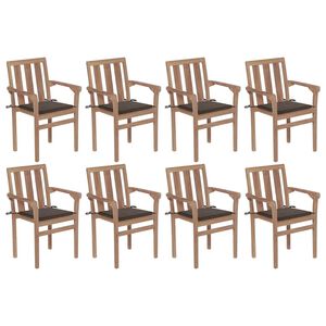 vidaXL Patio Chair Set of 8 Warm wood