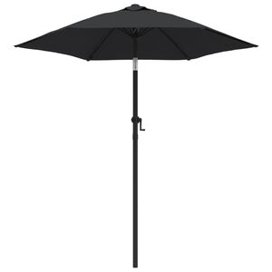 vidaXL Garden Parasol Black and dark grey Aluminum, Polyester Medium