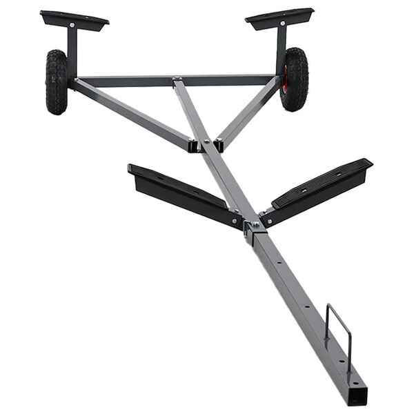 vidaXL Boat Trailer Silver 118.90 x 42.13 x 16.54 in Steel