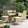 vidaXL Garden Dining Set Beige, Cream White