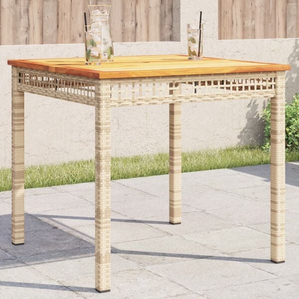vidaXL Garden Table Beige, Brown