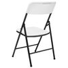 vidaXL Garden Chair Set of 4 White HDPE, Metal Standard Foldable
