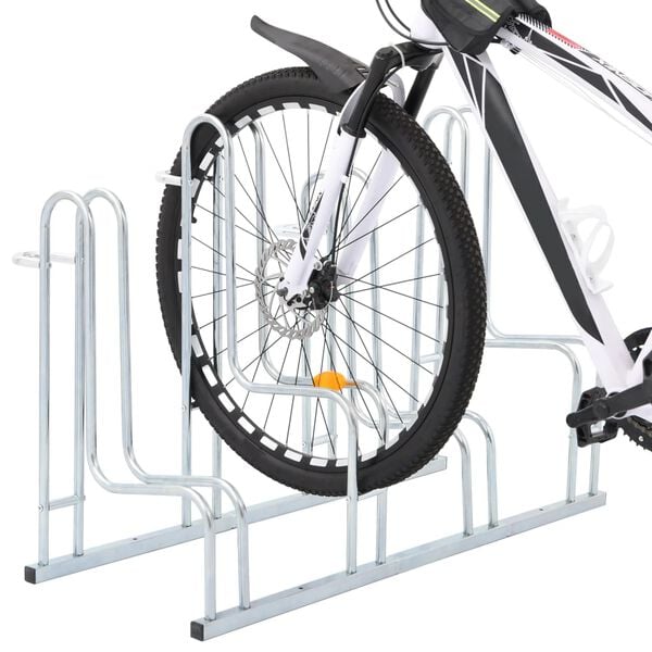 vidaXL Bicycle Stand for 4 Bikes Floor Freestanding Galvanized Steel