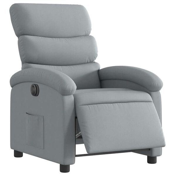 vidaXL Electric Recliner Chair Light grey Polyester, metal, wood Medium