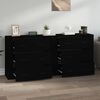 vidaXL Sideboard Set of 2 Black Engineered wood Normal Sideboard