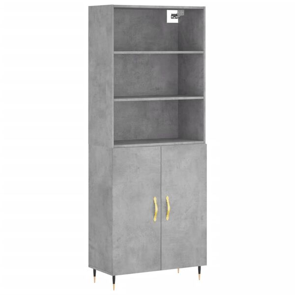 vidaXL Highboard Concrete Grey Engineered Wood Medium Highboard