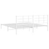 vidaXL Bed Frame White Powder-coated steel Double Bed Frame