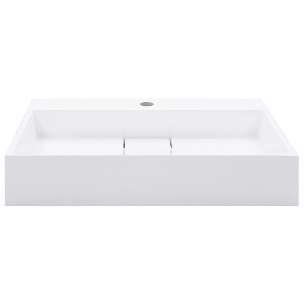 vidaXL Wash Basin 23.6x15.0x4.3" Mineral Cast/Marble Cast White