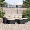 vidaXL Garden Sofa Set Black and Cream White