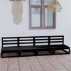 vidaXL Garden Sofa Black Solid pine wood Standard Modular Outdoor Sofa