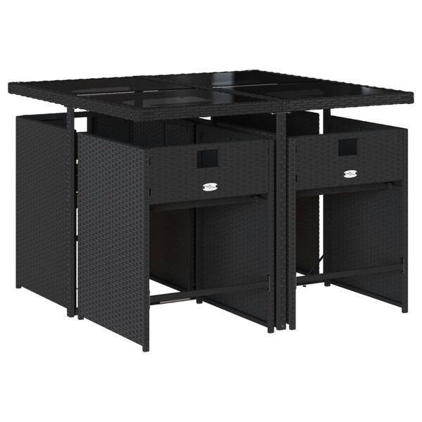 vidaXL Garden Dining Set Black, Brown, Cream White