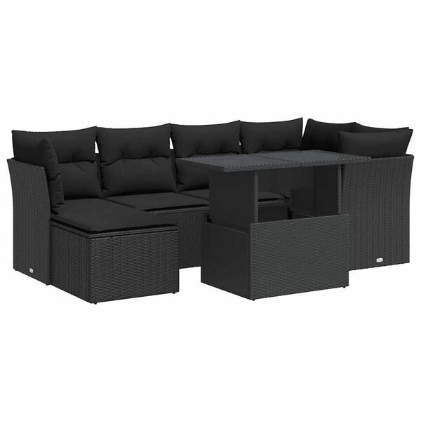 vidaXL Garden Sofa Set Black