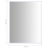 vidaXL Mirror White Glass 31.5x23.6 in Minimalistic Mirror