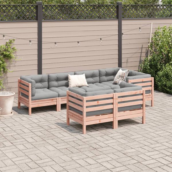 vidaXL Garden Sofa Set Reddish-Brown, Gray