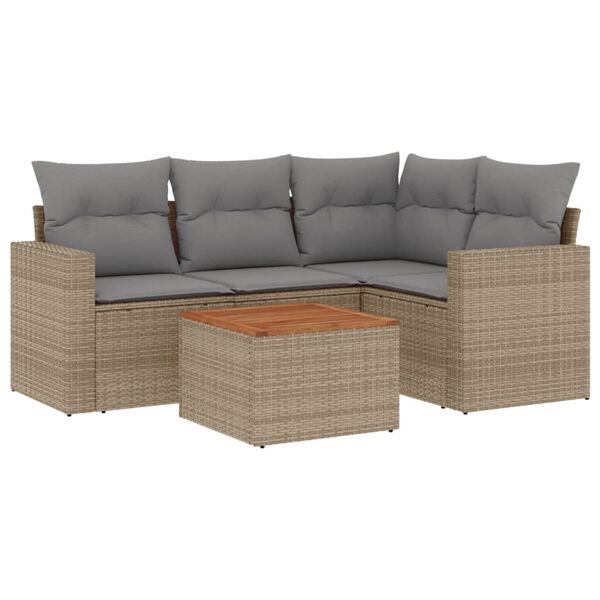 vidaXL Garden Sofa Set Mix Beige, Light Grey