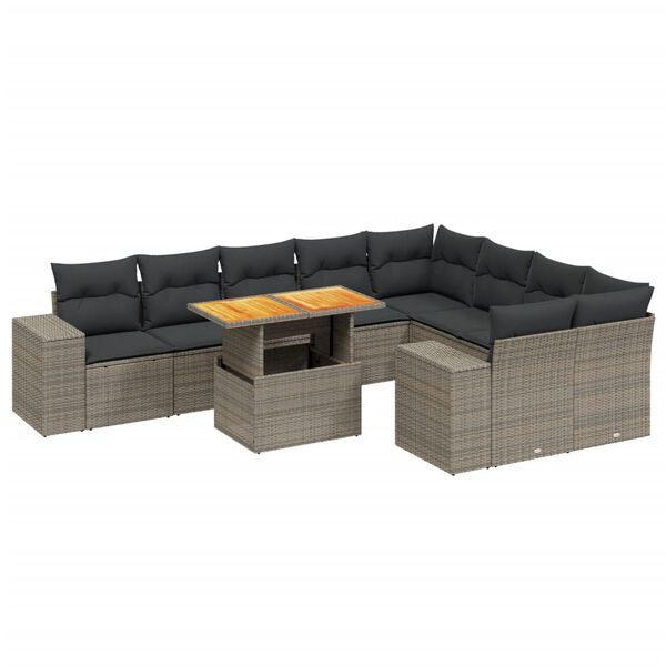 vidaXL Garden Sofa Set Grey